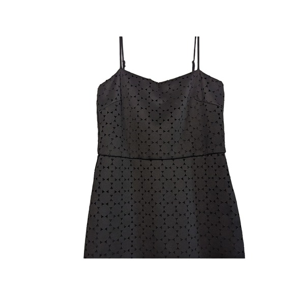 Trina Turk Womens 8 Black Eyelet Cocktail Dress Spaghetti Strap Elegant - Picture 4 of 15